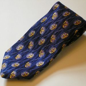 MEN'S TIE BY ROBERT TALBOTT, NAVY/GOLD